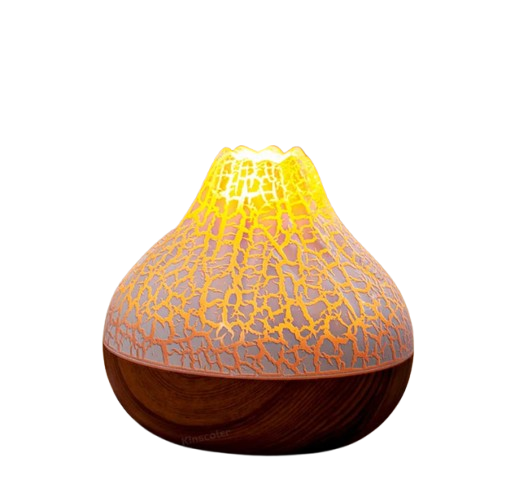 Umidificador Vulcão 300ml com LED 7 Cores e Difusor USB de Aromaterapia