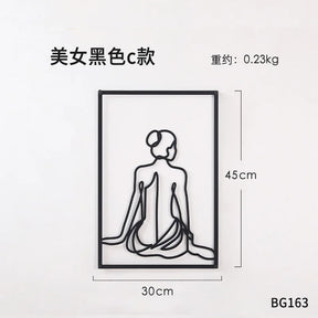 Painel Decorativo Feminino Vazado em Metal – Arte de Parede Moderna para Casa