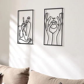 Painel Decorativo Feminino Vazado em Metal – Arte de Parede Moderna para Casa