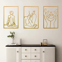 Painel Decorativo Feminino Vazado em Metal – Arte de Parede Moderna para Casa