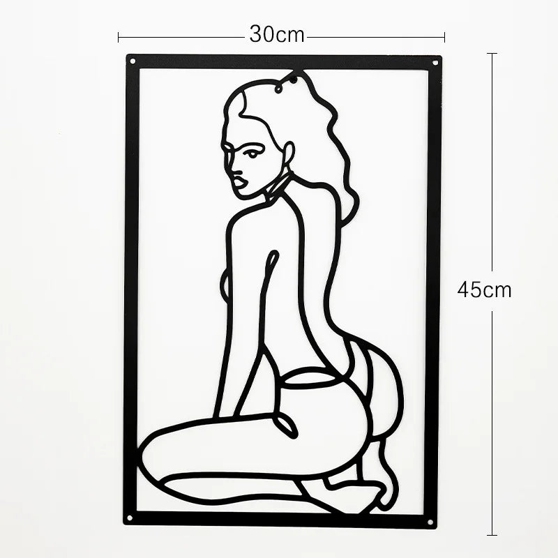 Painel Decorativo Feminino Vazado em Metal – Arte de Parede Moderna para Casa