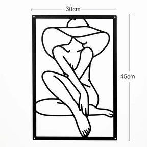 Painel Decorativo Feminino Vazado em Metal – Arte de Parede Moderna para Casa