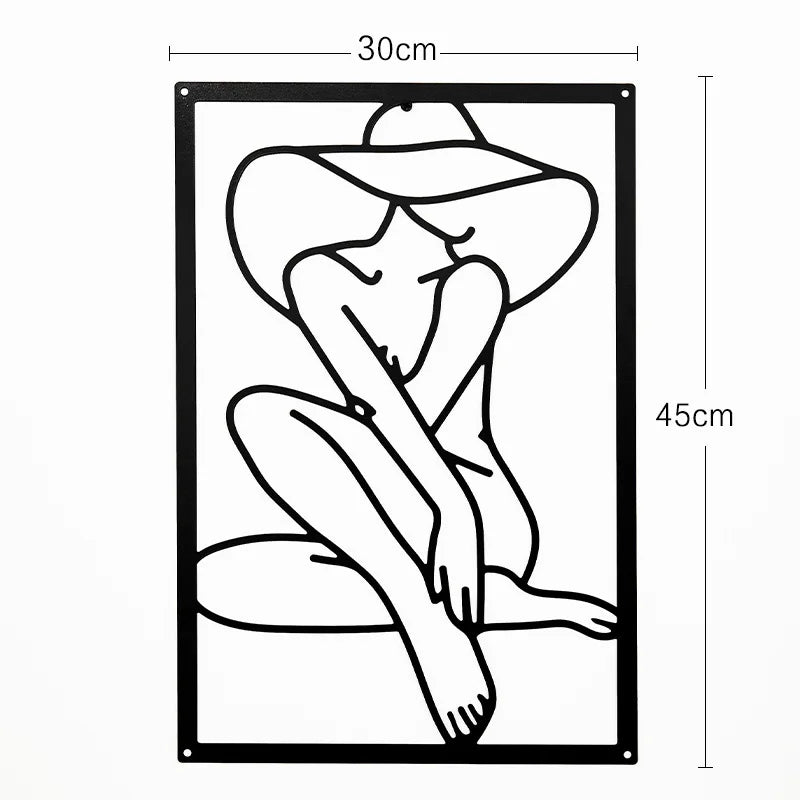 Painel Decorativo Feminino Vazado em Metal – Arte de Parede Moderna para Casa