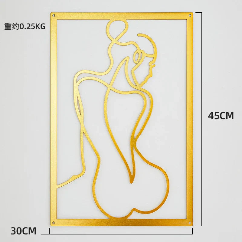 Painel Decorativo Feminino Vazado em Metal – Arte de Parede Moderna para Casa