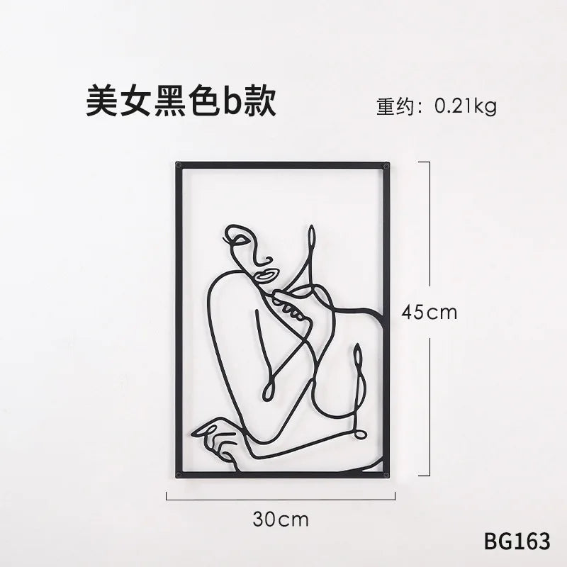 Painel Decorativo Feminino Vazado em Metal – Arte de Parede Moderna para Casa