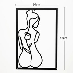Painel Decorativo Feminino Vazado em Metal – Arte de Parede Moderna para Casa