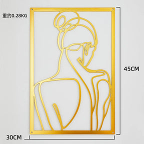 Painel Decorativo Feminino Vazado em Metal – Arte de Parede Moderna para Casa