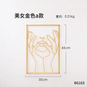 Painel Decorativo Feminino Vazado em Metal – Arte de Parede Moderna para Casa