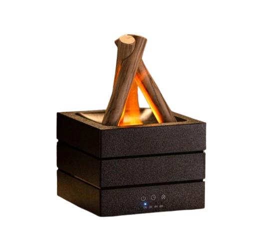 Umidificador de Chama 280ml com Aromaterapia, Controle Remoto e Luz Colorida USB